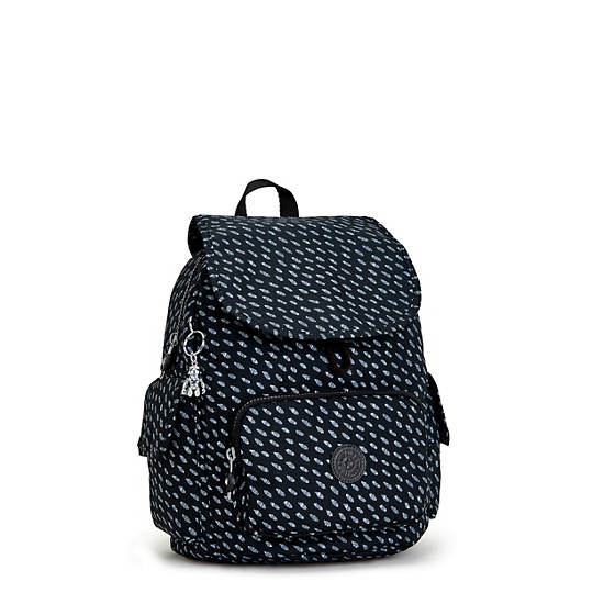 Kipling City Pack Small Printed Ryggsekk Svarte | NO 1699GS